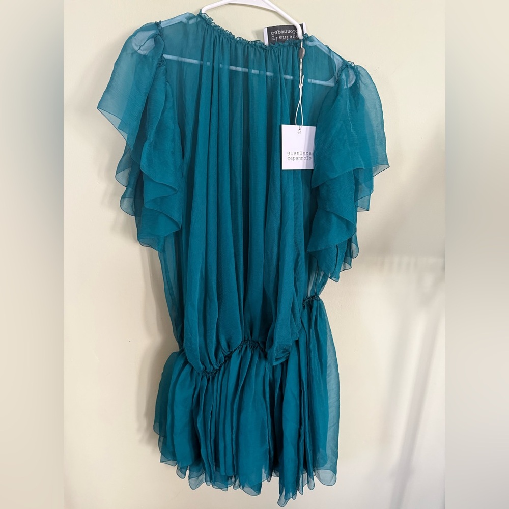 Gianluca Capannolo Teal Dress 100% silk
